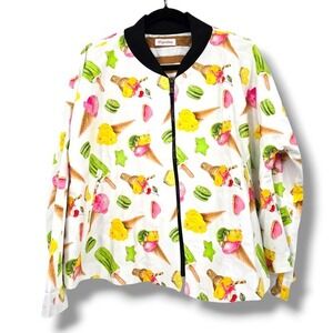 Topolina Novelty‎ Print Bomber Jacket Ice Cream Macaron Star Fun Quirky